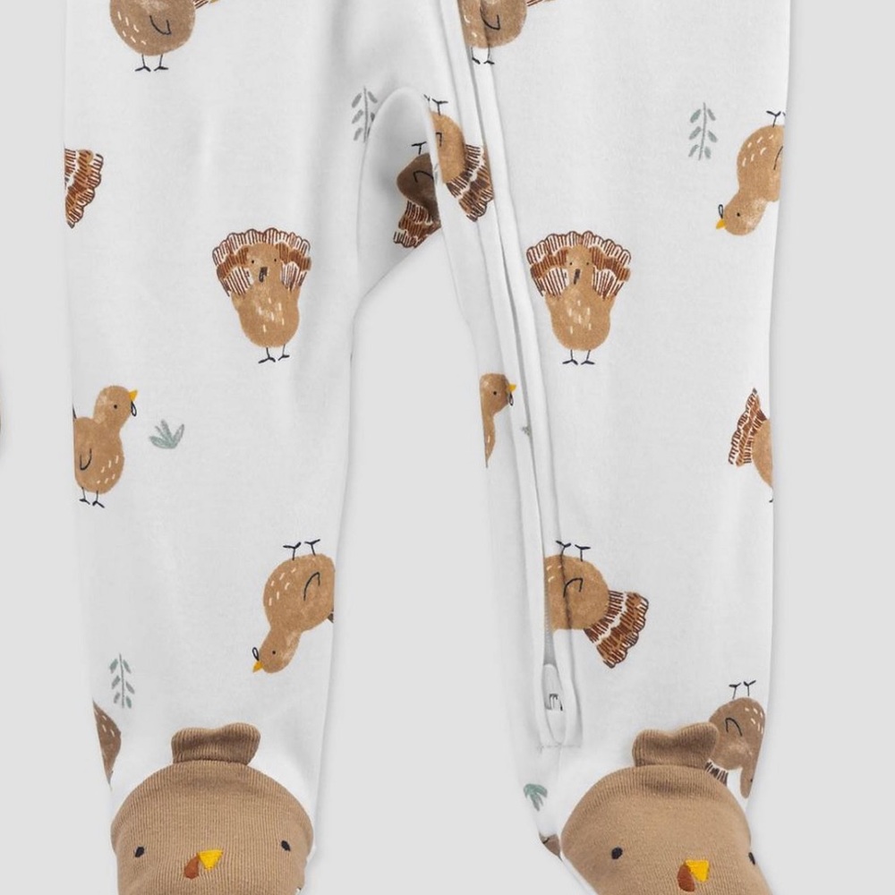 NWT nb boy girl carters thanksgiving cap hat sleeper Turkey feet pajamas layette - Picture 5 of 5